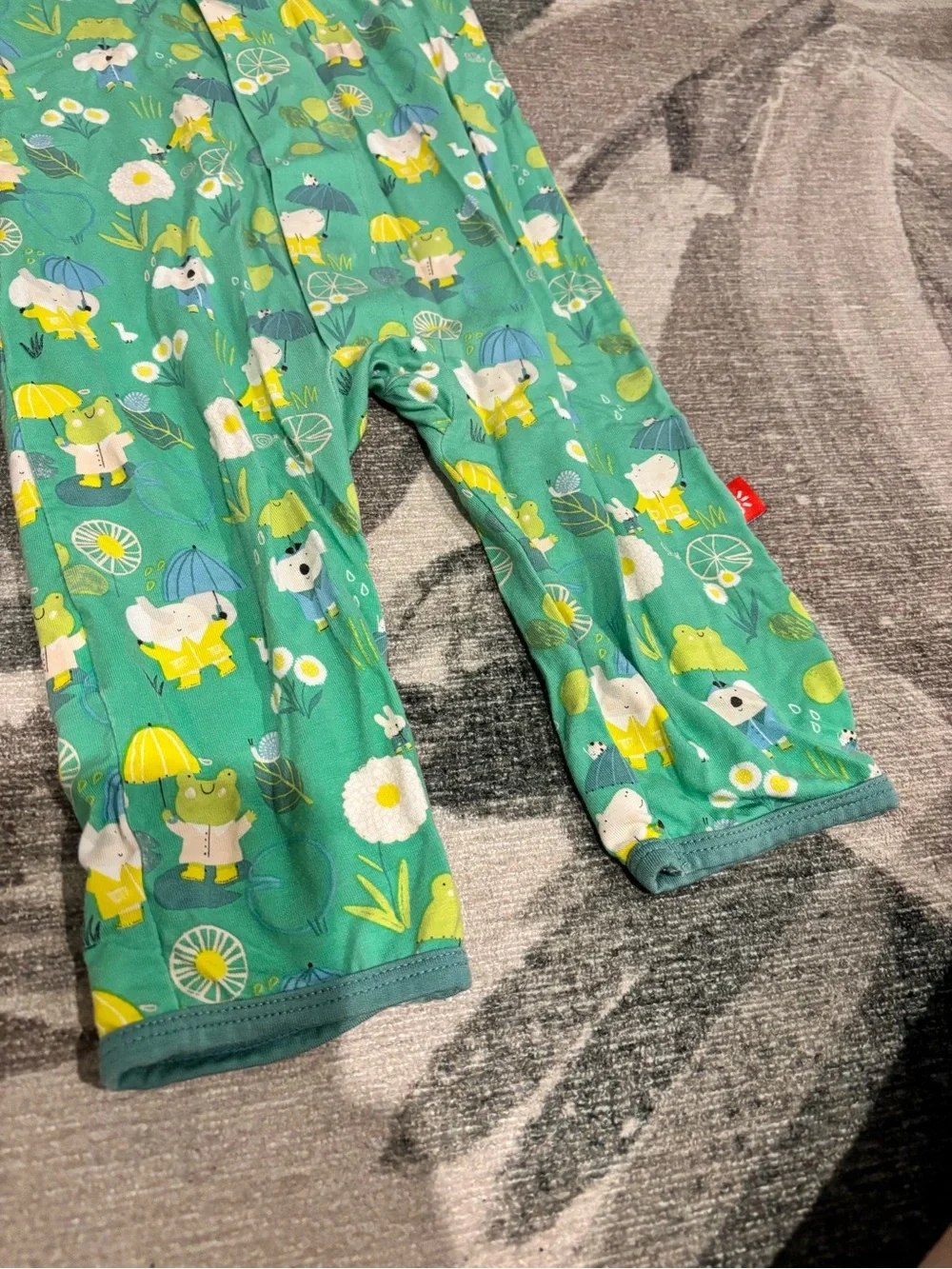 Magnetic me 6-9 month green rain footless onesie